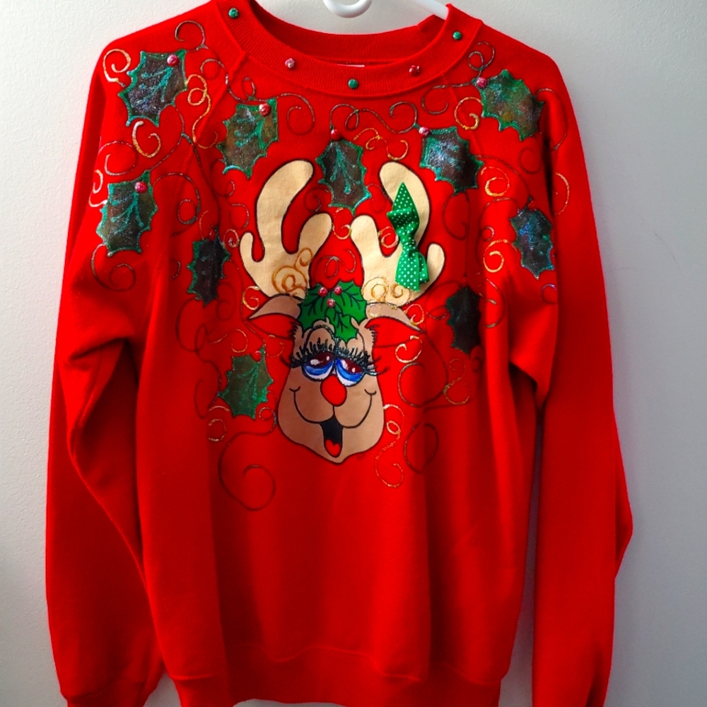 Hanes One of a Kind Christmas Reindeer Sweater